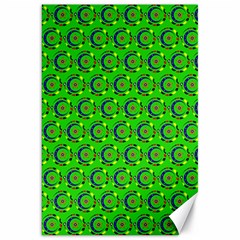 Green Abstract Art Circles Swirls Stars Canvas 20  X 30   by Simbadda