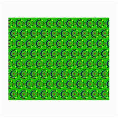 Green Abstract Art Circles Swirls Stars Small Glasses Cloth (2-side) by Simbadda