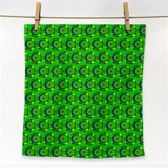 Green Abstract Art Circles Swirls Stars Face Towel