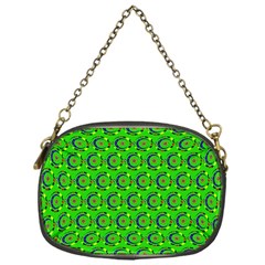 Green Abstract Art Circles Swirls Stars Chain Purses (one Side) 