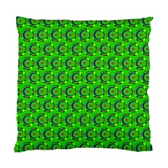 Green Abstract Art Circles Swirls Stars Standard Cushion Case (two Sides)