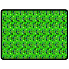 Green Abstract Art Circles Swirls Stars Fleece Blanket (large) 