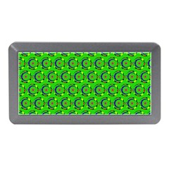 Green Abstract Art Circles Swirls Stars Memory Card Reader (mini)