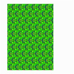 Green Abstract Art Circles Swirls Stars Small Garden Flag (two Sides)