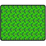 Green Abstract Art Circles Swirls Stars Double Sided Fleece Blanket (Medium)  58.8 x47.4  Blanket Front