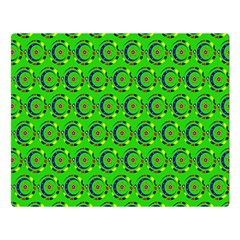 Green Abstract Art Circles Swirls Stars Double Sided Flano Blanket (large)  by Simbadda