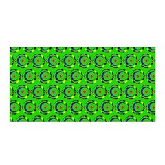 Green Abstract Art Circles Swirls Stars Satin Wrap