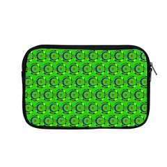 Green Abstract Art Circles Swirls Stars Apple Macbook Pro 13  Zipper Case by Simbadda