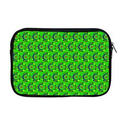 Green Abstract Art Circles Swirls Stars Apple Macbook Pro 17  Zipper Case