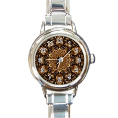 3d Fractal Art Round Italian Charm Watch by Simbadda