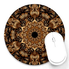 3d Fractal Art Round Mousepads