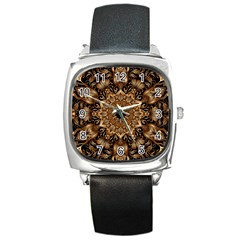 3d Fractal Art Square Metal Watch