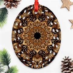 3d Fractal Art Oval Filigree Ornament (two Sides)