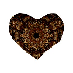 3d Fractal Art Standard 16  Premium Flano Heart Shape Cushions