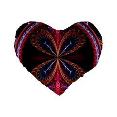 3d Abstract Ring Standard 16  Premium Flano Heart Shape Cushions