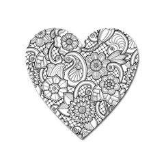 These Flowers Need Colour! Heart Magnet by Simbadda