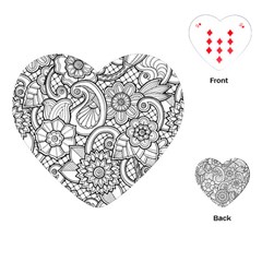 These Flowers Need Colour! Playing Cards (heart)  by Simbadda