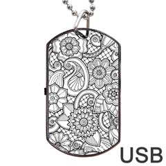 These Flowers Need Colour! Dog Tag Usb Flash (two Sides) by Simbadda