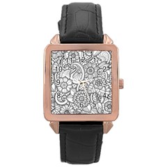 These Flowers Need Colour! Rose Gold Leather Watch 