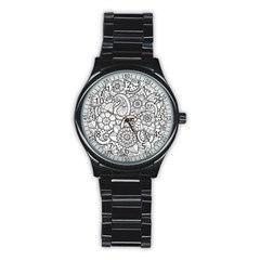 These Flowers Need Colour! Stainless Steel Round Watch by Simbadda