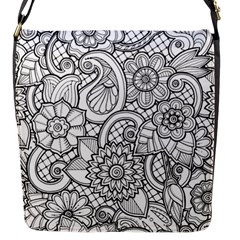 These Flowers Need Colour! Flap Messenger Bag (s) by Simbadda