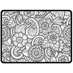 These Flowers Need Colour! Double Sided Fleece Blanket (large) 