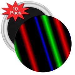 Multi Color Neon Background 3  Magnets (10 Pack)  by Simbadda