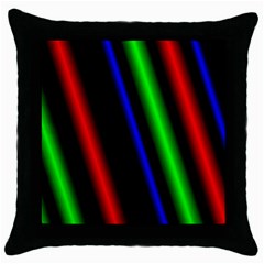 Multi Color Neon Background Throw Pillow Case (black) by Simbadda