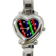 Multi Color Neon Background Heart Italian Charm Watch by Simbadda