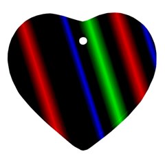 Multi Color Neon Background Heart Ornament (two Sides)