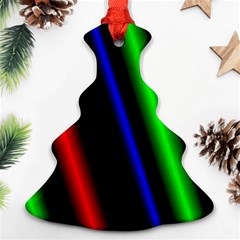 Multi Color Neon Background Christmas Tree Ornament (two Sides)