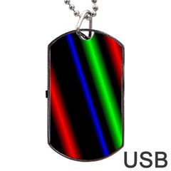 Multi Color Neon Background Dog Tag Usb Flash (one Side) by Simbadda