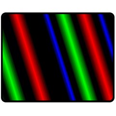 Multi Color Neon Background Double Sided Fleece Blanket (medium)  by Simbadda