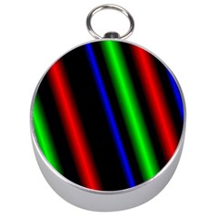 Multi Color Neon Background Silver Compasses