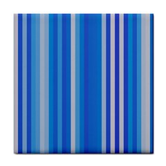 Color Stripes Blue White Pattern Tile Coasters by Simbadda