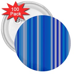 Color Stripes Blue White Pattern 3  Buttons (100 Pack)  by Simbadda