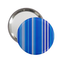 Color Stripes Blue White Pattern 2 25  Handbag Mirrors