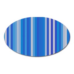 Color Stripes Blue White Pattern Oval Magnet