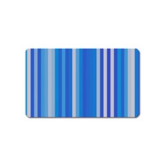 Color Stripes Blue White Pattern Magnet (name Card) by Simbadda