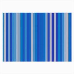 Color Stripes Blue White Pattern Large Glasses Cloth (2-side) by Simbadda