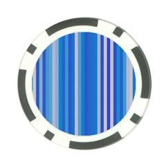 Color Stripes Blue White Pattern Poker Chip Card Guard (10 Pack) by Simbadda