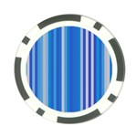 Color Stripes Blue White Pattern Poker Chip Card Guard (10 pack) Front