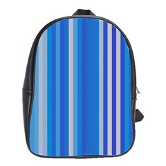 Color Stripes Blue White Pattern School Bags(large)  by Simbadda