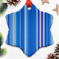 Color Stripes Blue White Pattern Ornament (snowflake)