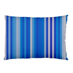 Color Stripes Blue White Pattern Pillow Case (two Sides)