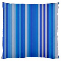 Color Stripes Blue White Pattern Large Cushion Case (two Sides)