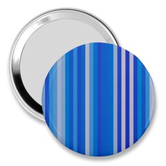 Color Stripes Blue White Pattern 3  Handbag Mirrors