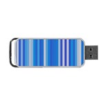 Color Stripes Blue White Pattern Portable USB Flash (One Side) Front