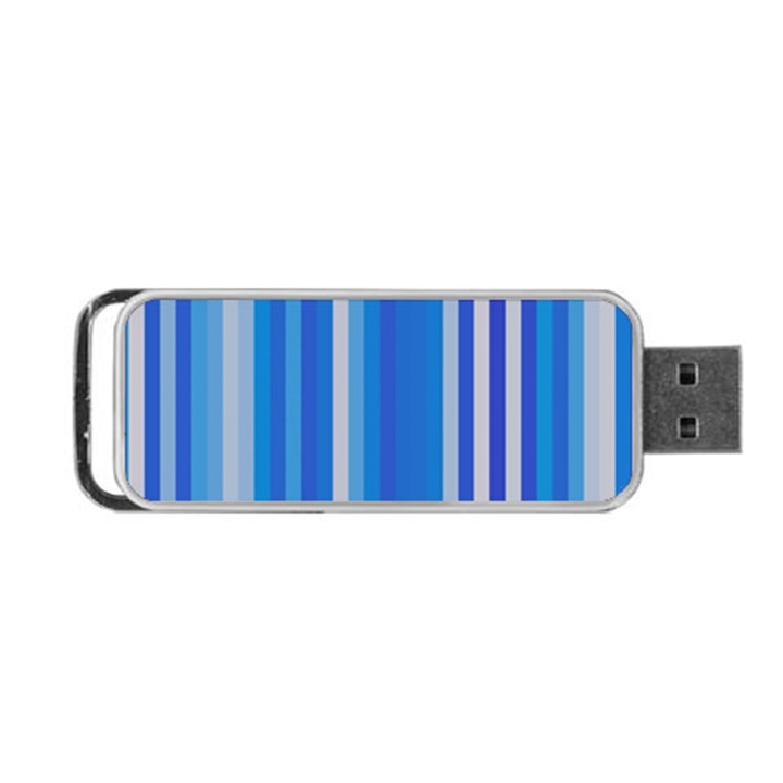 Color Stripes Blue White Pattern Portable USB Flash (One Side)