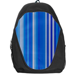 Color Stripes Blue White Pattern Backpack Bag by Simbadda